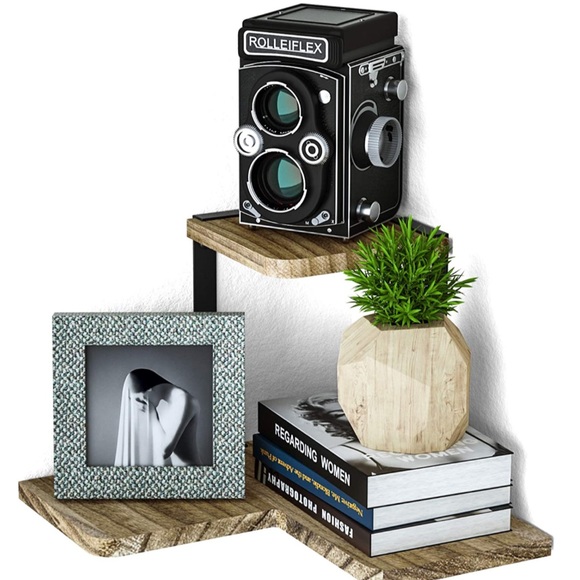 Accents Rustic Corner Wall Shelf In Carbonized Black Poshmark